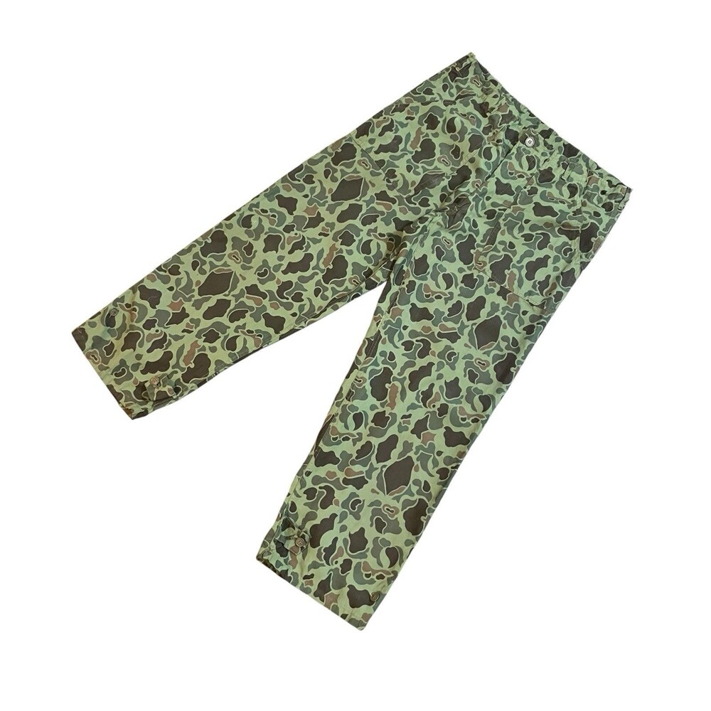 Vintage 60s Korean Frogskin Camo HBT Fatigue Pants Large Size 36x30 Military